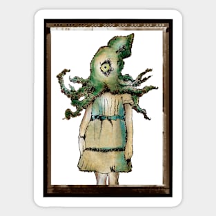 JOSEPHINE - DELIGHTFUL VINTAGE ILLUSTRATION OF A CHILD-SQUID HYBRID. OR SOMETHING. Sticker